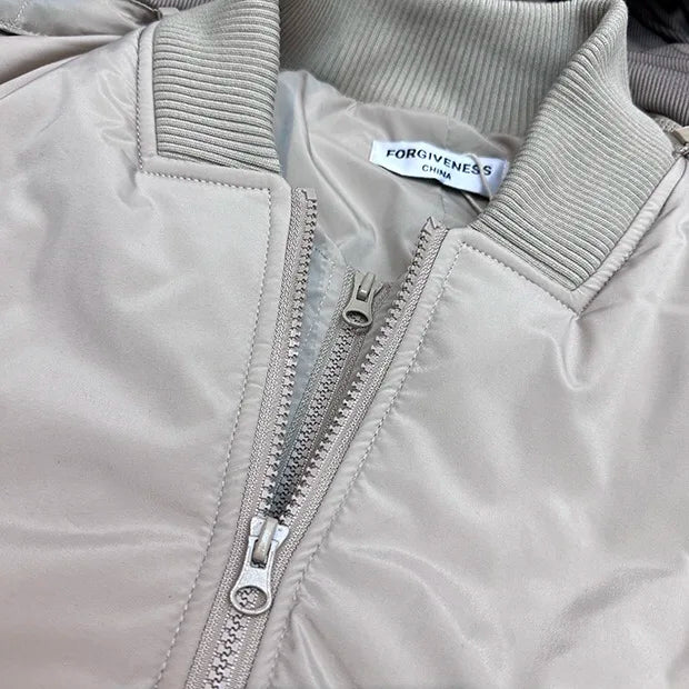 Double zippered hooded down jacket