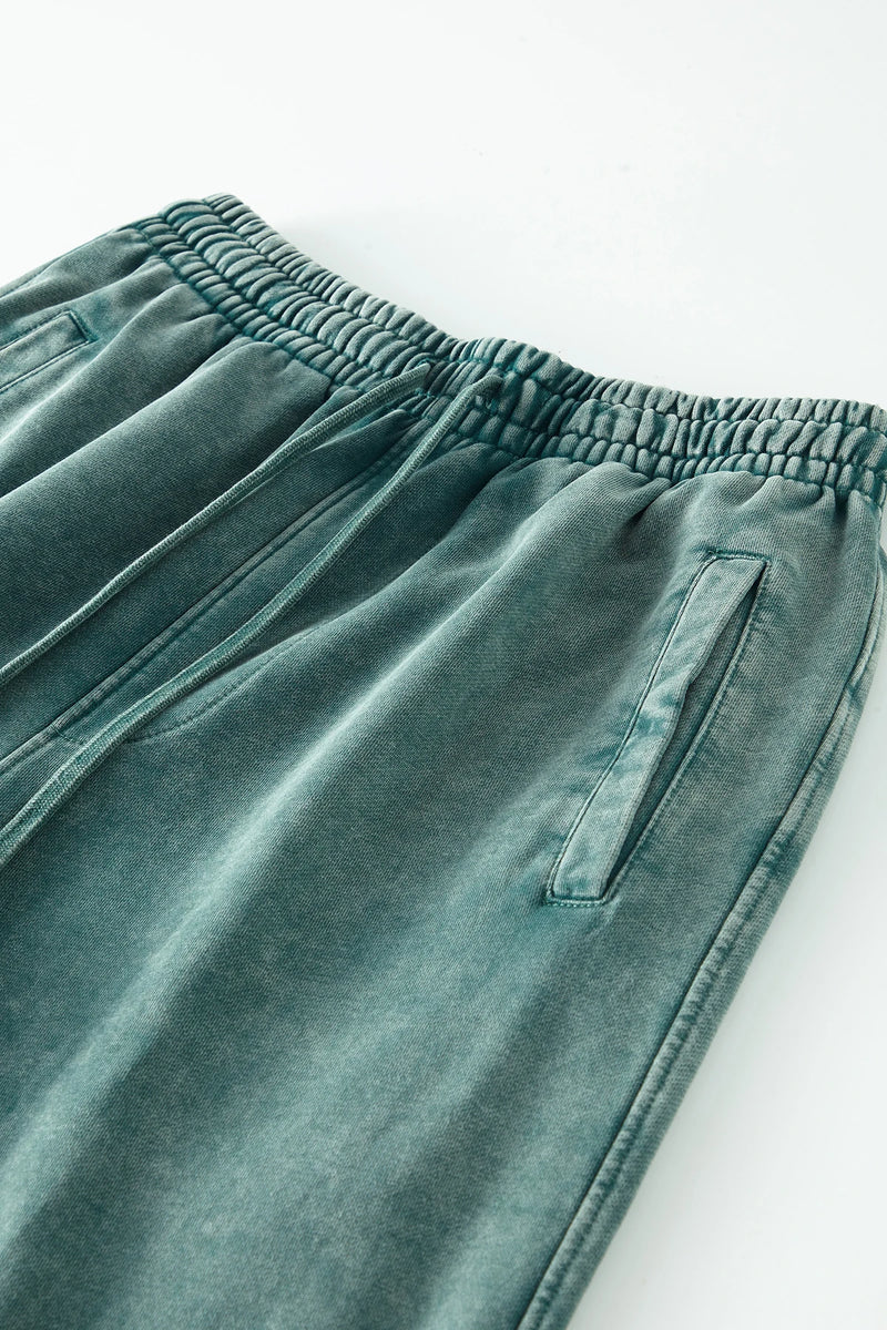 high street dark distressed vintage baggy joggers pants ins versatile drawstring sports pants men washing wax dyeing sweatpants unique joggers style 3204