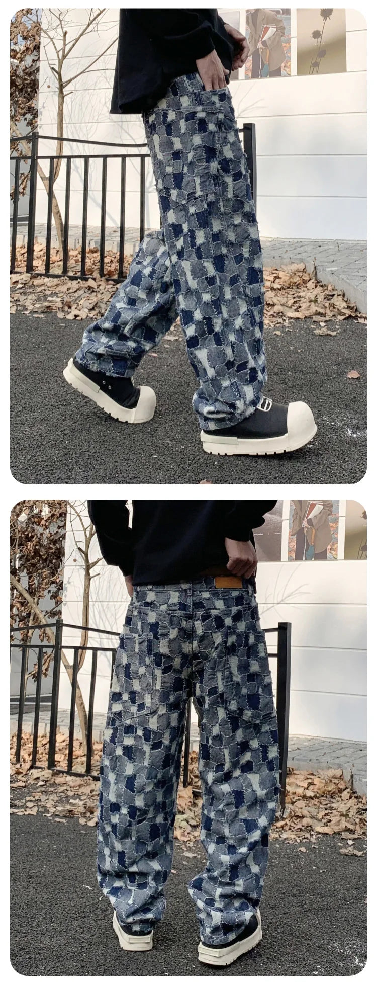 men distressed washed denim streetwear brand hip hop loose casual motorcycle cargo jeans pant cityboy y2k trousers unique cargo style 2450