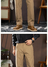 men american retro handsome loose casual business pure cotton pants japanese amikaji fashion straight cargo pant trouser unique cargo style 2506