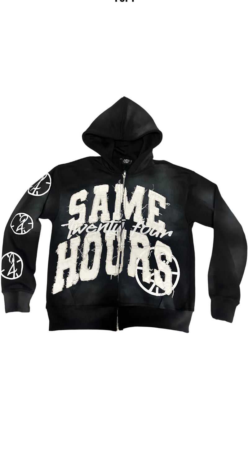 Hip Hop Trendy Streetwear Y2K Harajuku American Retro Letter Print Zip