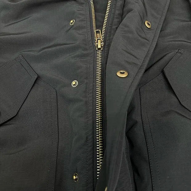 2024AW new cotton dress solid color hooded multi-pocket jacket