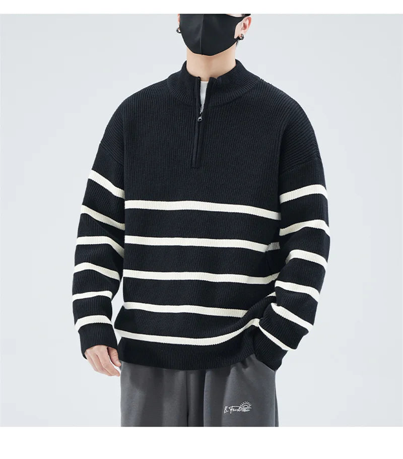 minimalist knit hoodie, photo-ready knit, unisex oversized techwear hoodie for men street style
