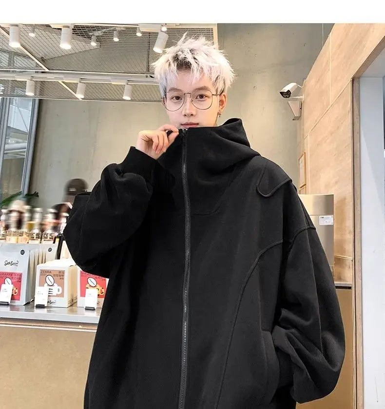 White Cardigan Sweatshirt Men 2024 Spring And Autumn New Style High En