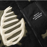 Gothic Oversized Tee – Mens Casual Skulls Patchwork Fleece Jackets Coats New Hairy