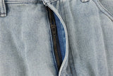 2024 multi pocket jeans vintage mens harajuku cargo denim pants retro hip hop straight loose jean pants unique cargo style 904