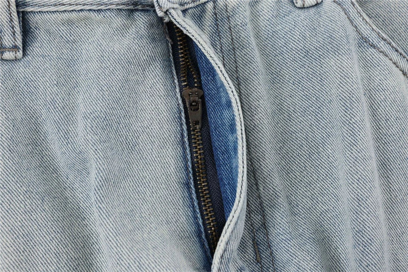 2024 multi pocket jeans vintage mens harajuku cargo denim pants retro hip hop straight loose jean pants unique cargo style 904