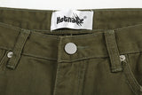 military green cargo jeans pants thin streetwear skinny micro horn ripped jeans hip hop raw edge speckle ink washed slim jeans unique cargo style 3530
