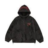 mens harajuku graffiti fleece jackets and coats letter embroidery hairy zipper outerwear warm streetwear parkas bomber jacket - variant style 7910d9 for streetwear fashion