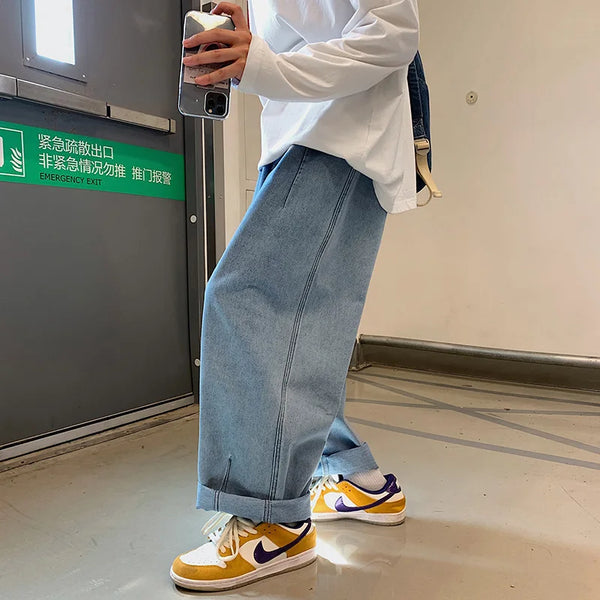 men wide leg jeans loose straight baggy denim pant mens womens streetwear skateboard pants oversized hip hop casual trousers denim street jeans