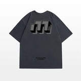 Skatercore Chrome print – Hip Hop Street Personality Letter Print Round Neck Short