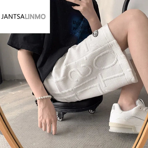 2023 Summer New Light Luxury Fashion Casual Shorts Men Loose All-match Shorts Boutique Clothing Simple Style Shorts Men