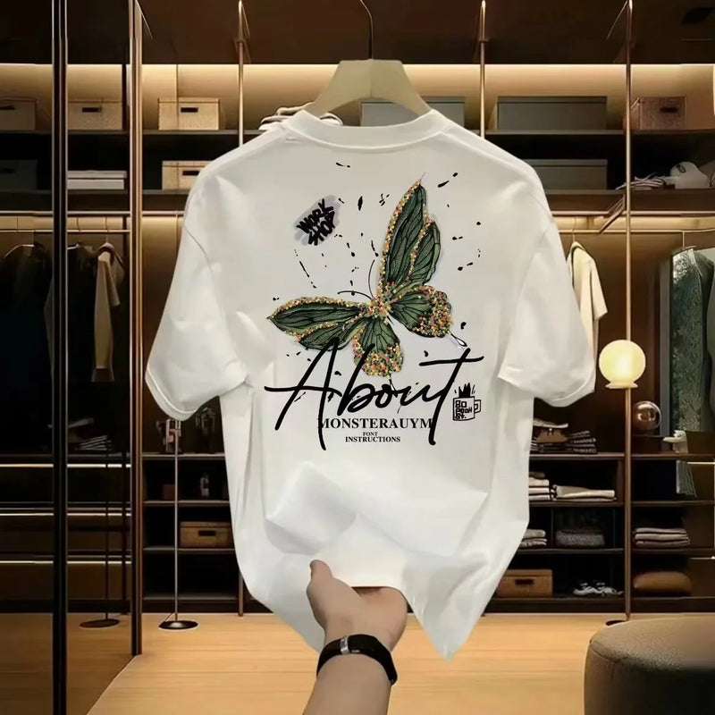 Harajuku Anime panel – Summer Mens 100 Cotton T Shirts Korean Oversized Trendy Prin