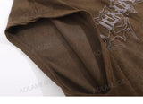 Glitchcore Broken heart – Vintage Mens Y2K Vest Letter Washed Tank Tops Summer High St