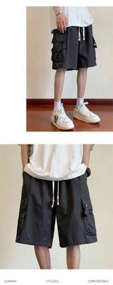 summer mens cargo shorts 2024 new outdoor multi pocket basketball casual loose work pants male drawstring y2k bermuda hombre unique cargo style 41