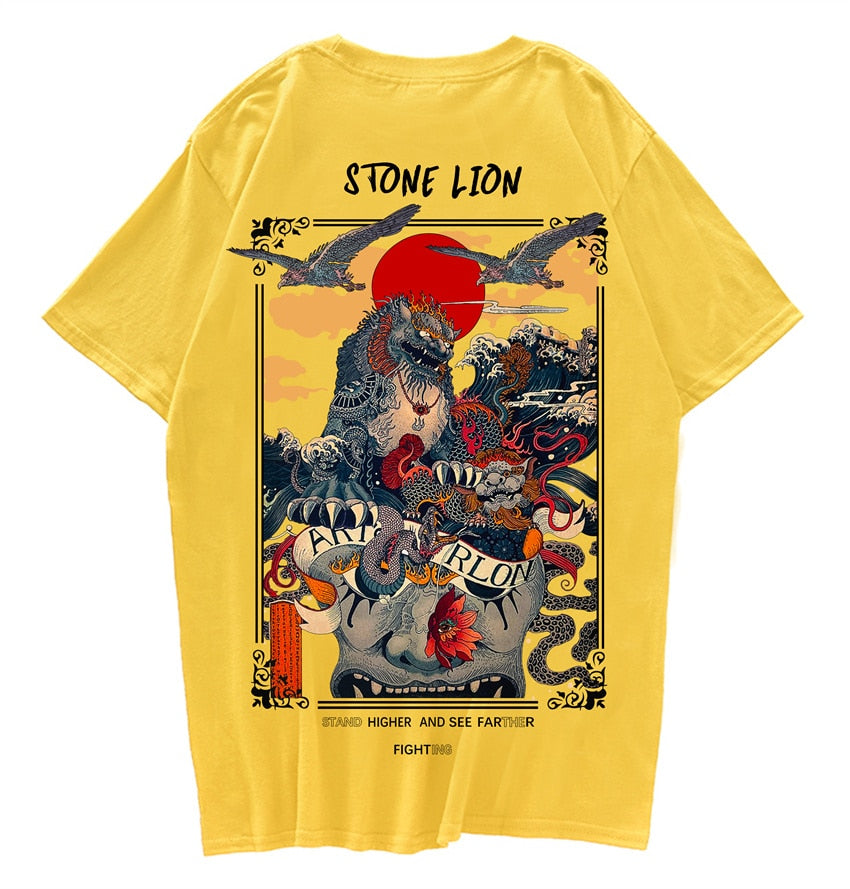 Anime‑inspired oversized t-shirt with Japanese street fashion cues, bold graphic art and clean finish, ideal for urban layering and statement street style.