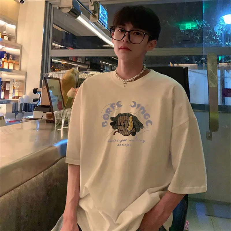 Sadcore Oversized shirt – Korean Style Street Letter Printed Short Sleeved T Shirt For