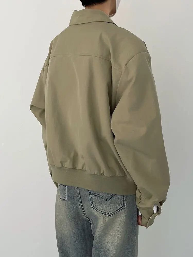Autumn and Winter Korean Style Season Fashionable Retro Airplane Jacket Men's Loose Street Y2K Niche Shoulder Pad Lapel Jacket