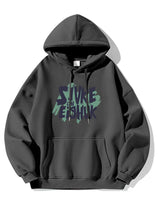 Autumn Design Letter Print Fleece Hoodies For Men Fashion Hip Hop Over