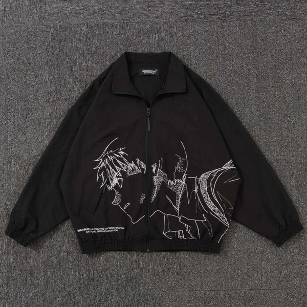 New Men Undercover Embroidery Parka noctilucent Track Zipper Casual Mess Windbreaker Hoody Trench Jackets Coat size 2 3 4 5 R089