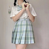 Jk Uniforms Gyaru School Uniform for Girl Student Pleated Skirt Uniform Set Women Short Sleeve Bow Tie Seifuku Japanese Style