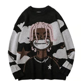 varsity knit sweater with retro streetwear styling for fall and winter outfits, ideal for men’s fashion and seasonal streetwe