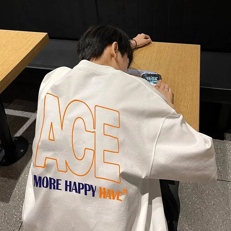 Skatercore Oversized shirt – Korean Trendy Brand Retro Niche Letter Print High Street Sty