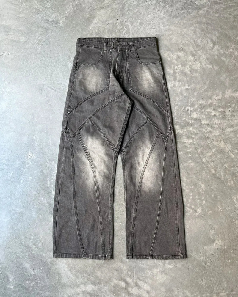 new retro baggy jeans women hip hop goth tie dye ripped denim jeans men y2k streetwear harajuku straight high waisted pants unique jeans style 636