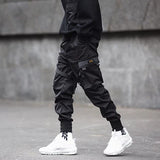 men side pocket cargo harem pants elastic waist trouser streetwear hip hop loose fit ankle drawstring military sweatpant jogger unique joggers style 2771