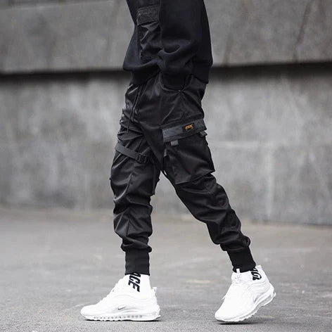 men side pocket cargo harem pants elastic waist trouser streetwear hip hop loose fit ankle drawstring military sweatpant jogger unique joggers style 2771