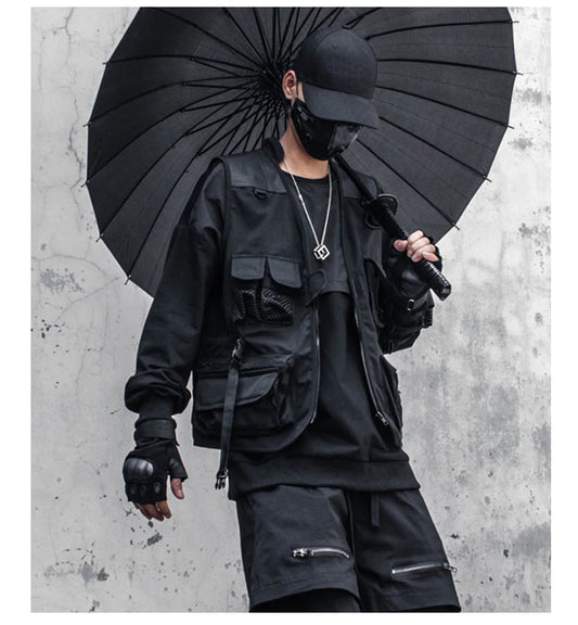 streetwear jacket featuring hip hop loose vest sportswear men casual cargo waistcoat with pockets military jacket coat streetwear tactical vests sweatshirts design – premium quality jacket for men