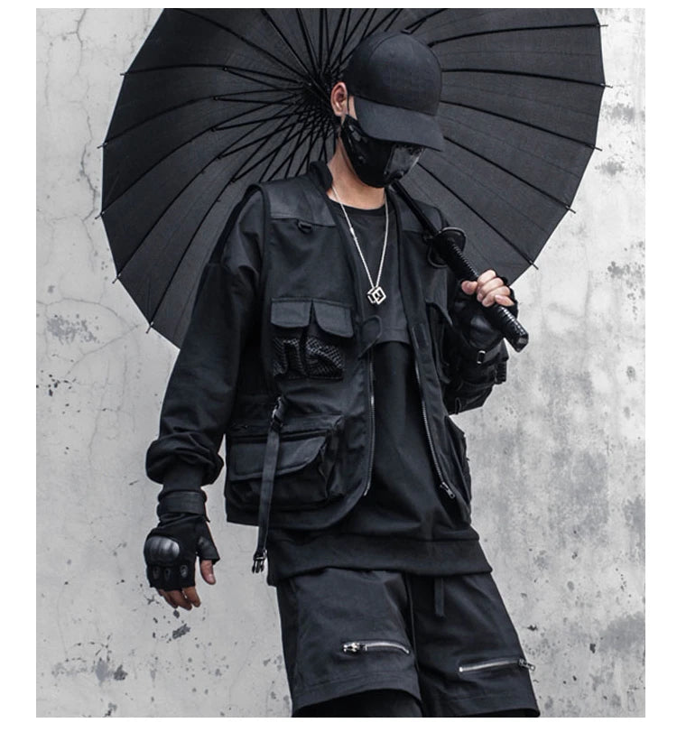 streetwear jacket featuring hip hop loose vest sportswear men casual cargo waistcoat with pockets military jacket coat streetwear tactical vests sweatshirts design – premium quality jacket for men