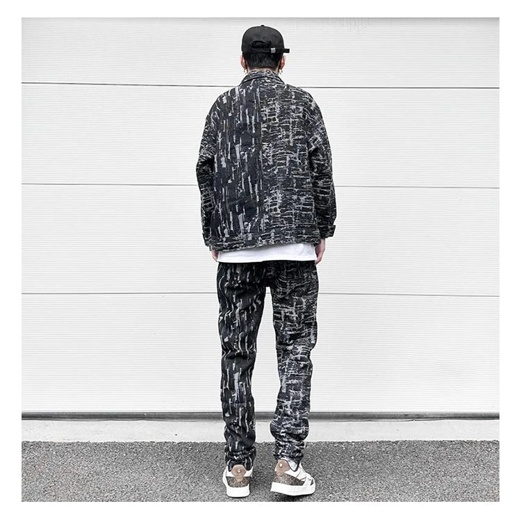 irregular scratched ripped holes denim jackets 2023 fashion turn down collar mens jean outerwear casual streetwear jeans nan  - variant style 763020 for streetwear fashion