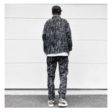 harajuku irregular scratched ripped holes denim jeans men zipper jeans hip hop streetwear new casual slim fit joggers jean pants unique joggers style 975