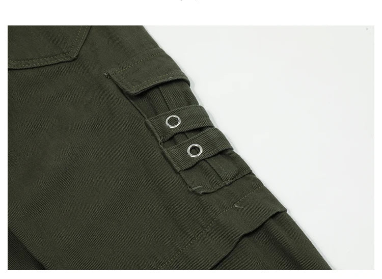 hip hip pants men bottom zipper cargo pants streetwear side pockets harajuku joggers unisex baggy loose straight cotton trousers unique joggers style 3241