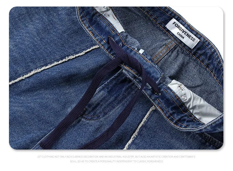 2024 autumn and winter new stitching straight jeans
