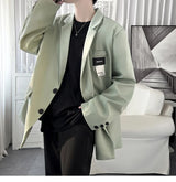 Autumn Men's Casial Suit Coat Chic Slightly Loose Solid Color Blazers Korean Style Fashion Simple Versatile Handsome Niche Suit