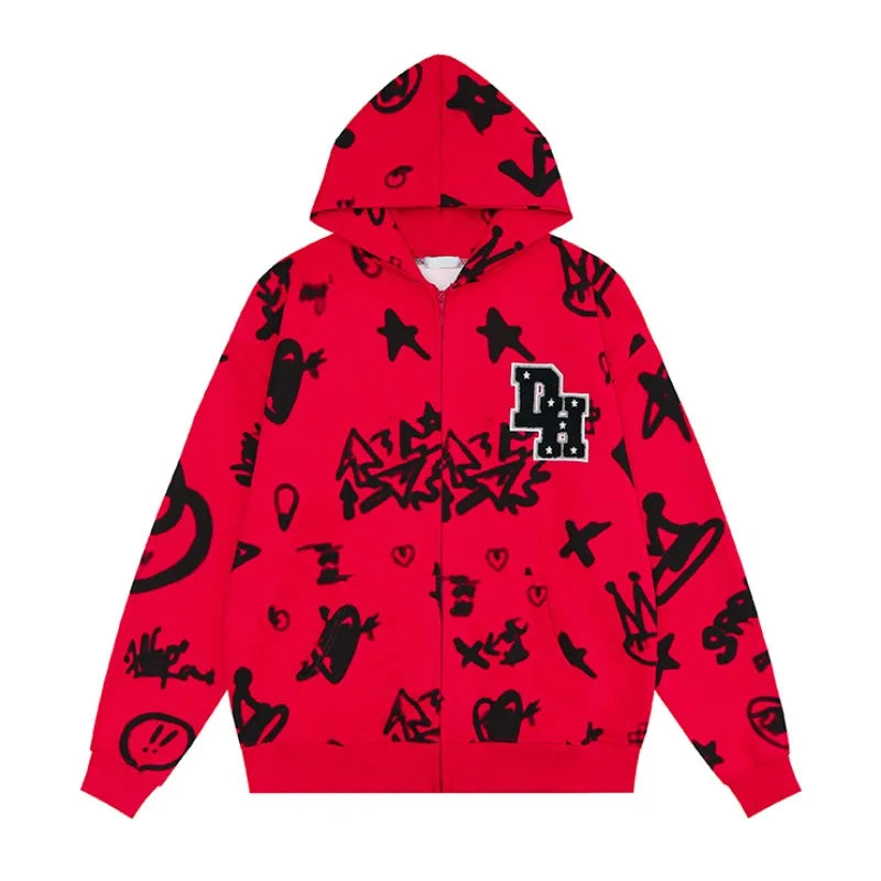 vaporwave angelcore design featuring rainbowtouches hoodies mens streetwear for men pattern printed hip hop high street coat cotton vintage superior quality black