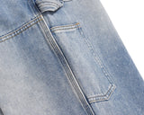 Harajuku Streetwear Y2K Sashes Straight Washed Men's Jeans Pockets Vintage Baggy Casual Cargos
