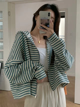 Autumn And Winter New Korean Style Ins Casual Sports Style Striped Hoo