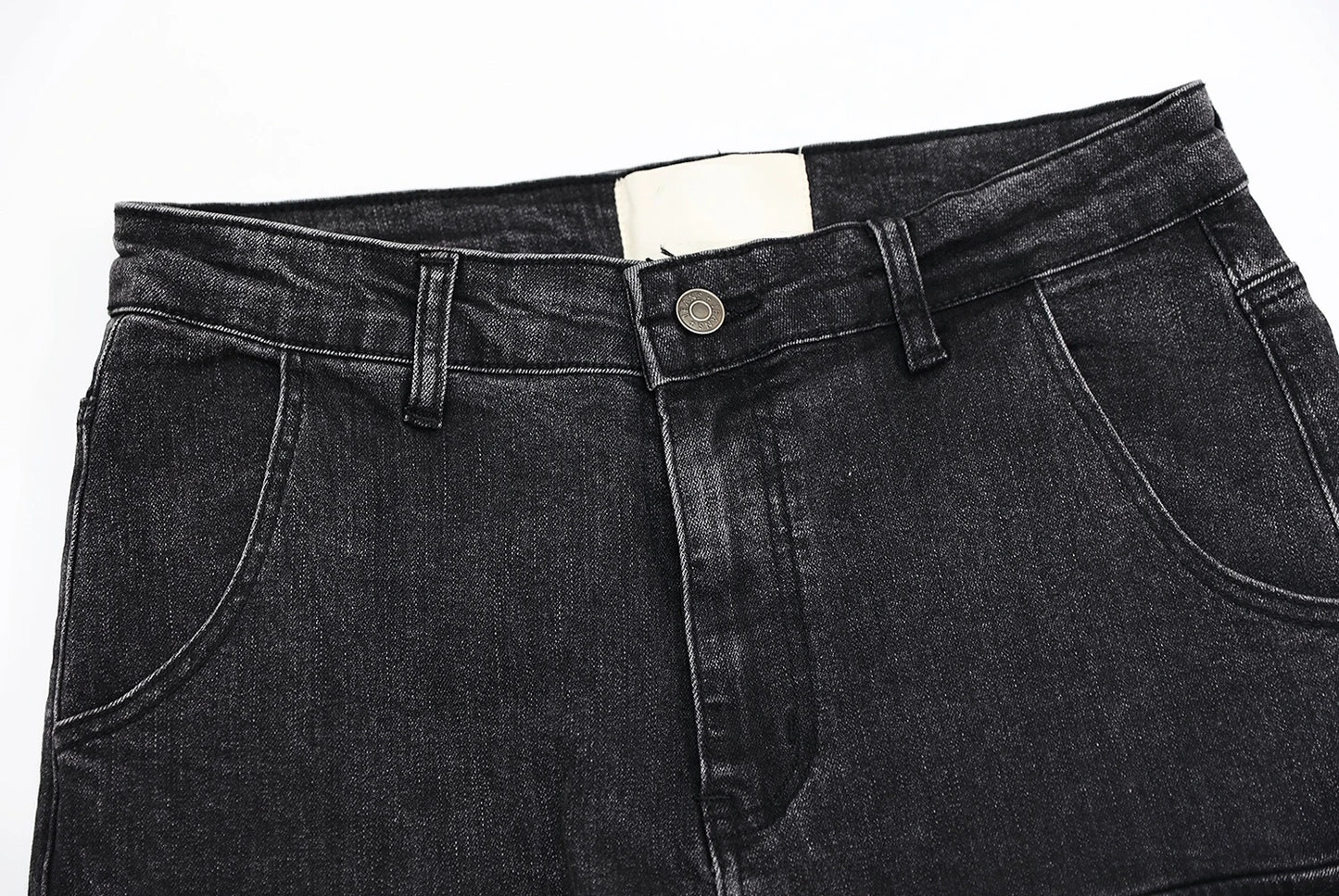 retro washed denim jeans mens bottom zipper jean trousers with pockets hip hop fashion high street slim fit pants joggers jeans unique joggers style 3117