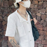 Mens Casual Soft Knitwear Genderless Fashion Personalized Versatile Comfortable Knitted Tops Unisex 2024 Spring Autumn New
