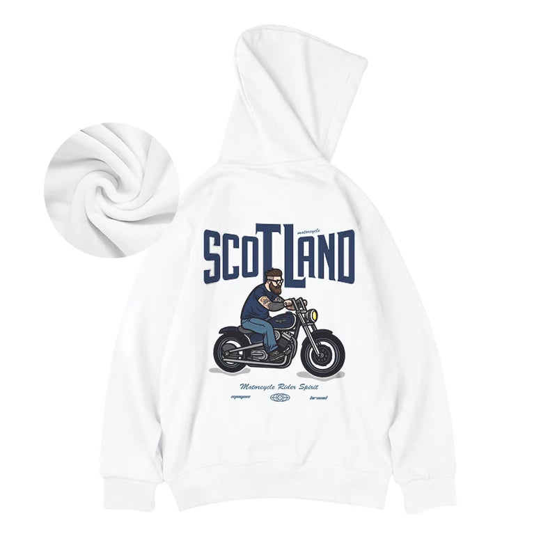 Autumn Motorcycle Mens Printed Hoodies Hip Hop Fashion Streetwear Bagg
