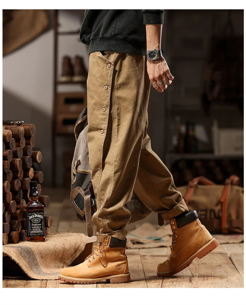 new breasted cargo tracksuit pants for men autumn y2k vintage harem tactical sweatpants casual outdoor baggy joggers trousers unique joggers style 59
