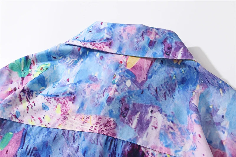 Dark Icon Colorful Printed Men's Shirts Short Sleeved Chest Pocket Hawaiian Shirts With Turn-down Collar Shirt For Holidays