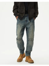 men streetwear fashion loose casual plus size denim harem jeans pant cityboy retro splice pocket cargo jeans trousers 40 38 unique cargo style 3199