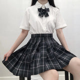 Jk Uniforms Gyaru School Uniform for Girl Student Pleated Skirt Uniform Set Women Short Sleeve Bow Tie Seifuku Japanese Style