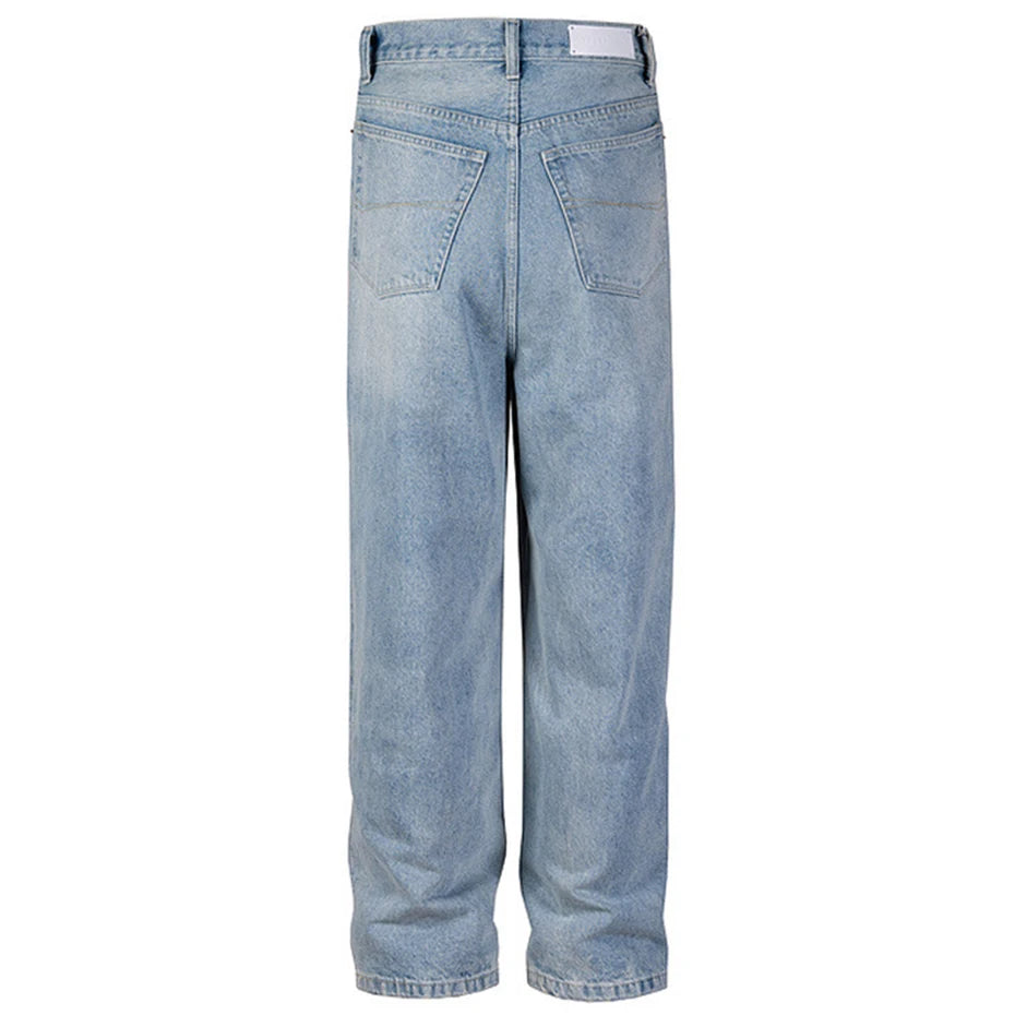 hi street blue jeans men loose wide leg denim pants vintage harajuku streetwear jeans trousers for male unique jeans style 1165