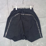 high street zipper pockets vibe style baggy drawstring summer shorts for men straight loose casual knee length pants oversized techwear shorts