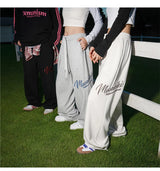 american fashion letter hip hop wide leg pants mens y2k streetwear baggy straight pantalones hombre new gym sports trousers unique default style 518